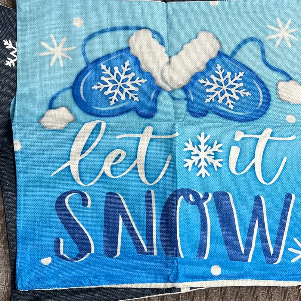 Winter Holiday Let It Snow Decorative Pillowcase 15x15